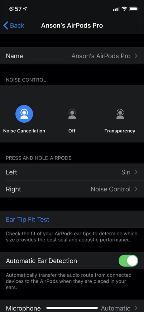 自行決定長壓 AirPods Pro 按鈕，切換抗噪模式或呼叫 Siri